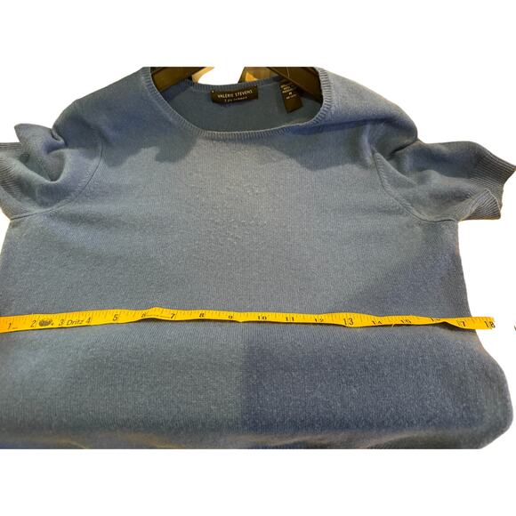 Vintage Valerie Stevens 2 Ply Cashmere Cobalt Bright Blue Short Sleeve Sweater‎ - Picture 12 of 12